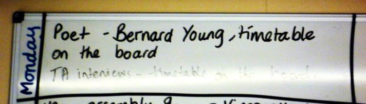 Bernard on the timetable