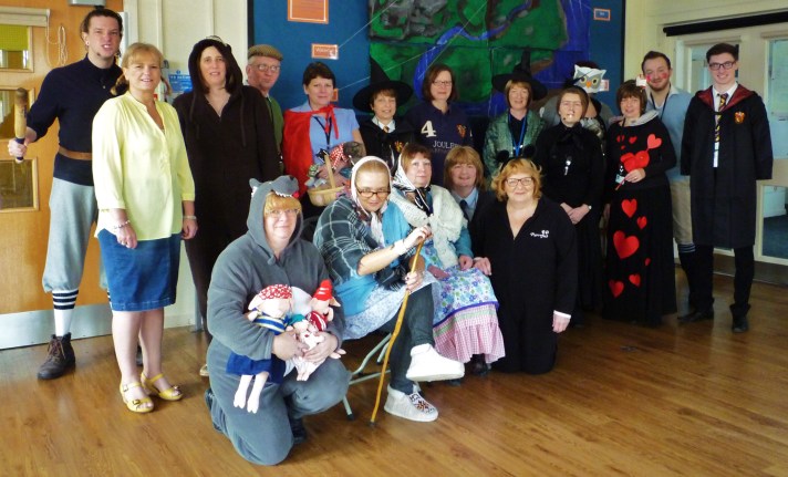Teachers in fancy dress at Aldbrough Primary School