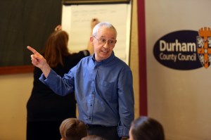 Bernard Young leading a poetry workshop at JRSO event Durham 2018