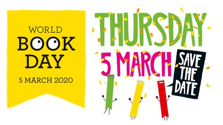 Image with words World Book Day Thursday 5 March Save the date